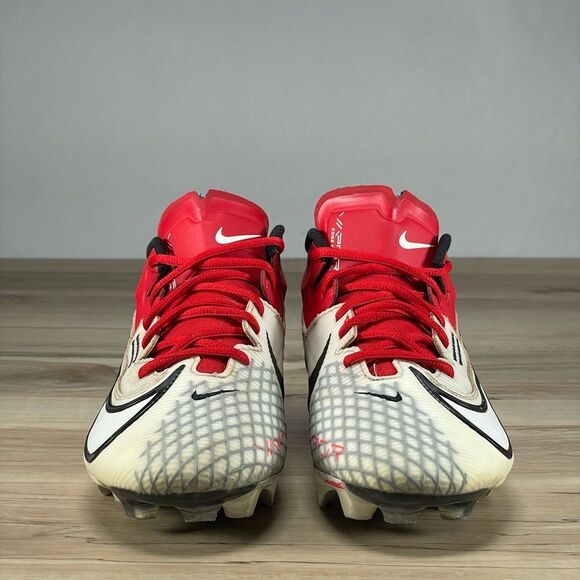 Nike Vapor Edge Elite 360 2 Low Mens 9.5 University Red White Football Cleats - Picture 7 of 10